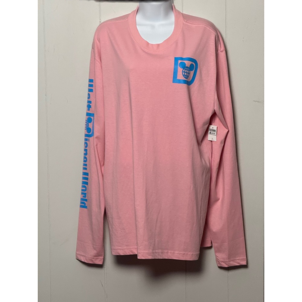 NWT Disney Parks Walt Disney World Pink Long Sleeve Graphic T-Shirt Sz Large